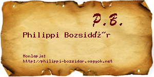 Philippi Bozsidár névjegykártya